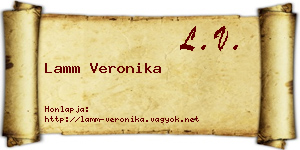 Lamm Veronika névjegykártya